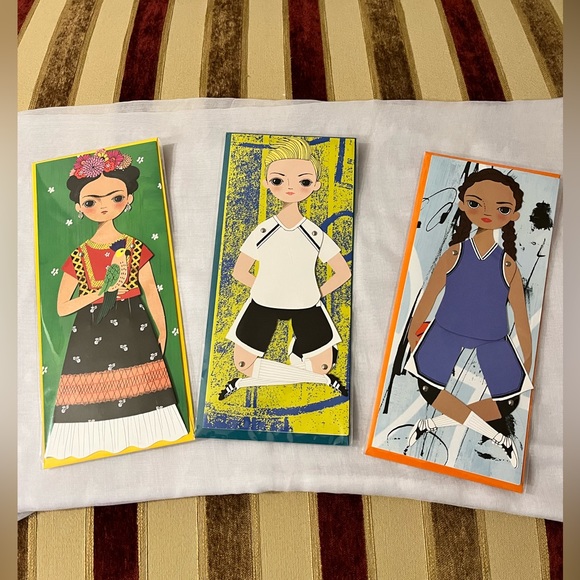 OF UNUSUAL KIND FRIDA, ELLA, & BROOKLYN MAILABLE MOVEABLE PAPER DOLL BLA… - Picture 3 of 11